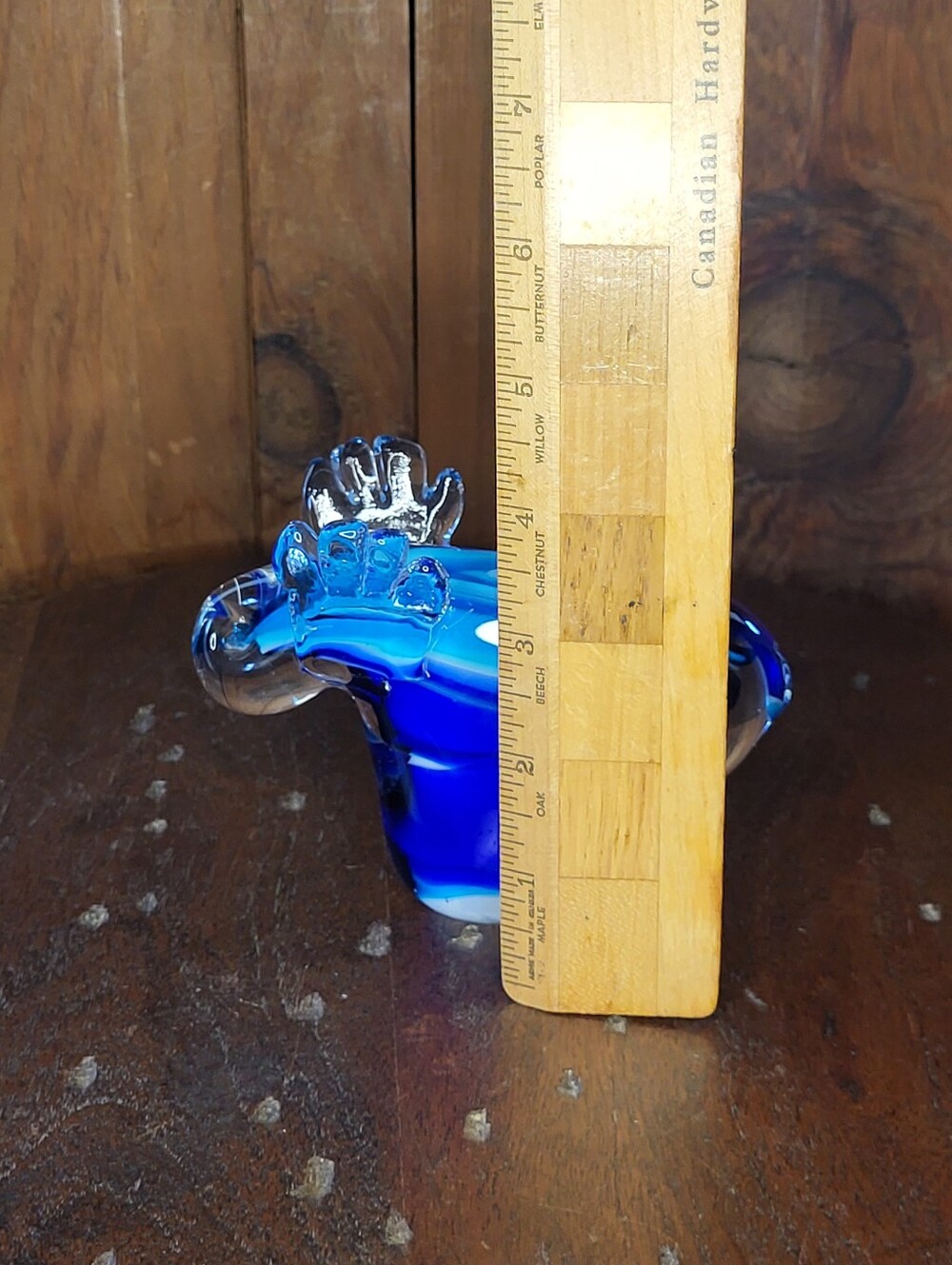 Handblown Blue Glass Moose - Picture 10 of 12